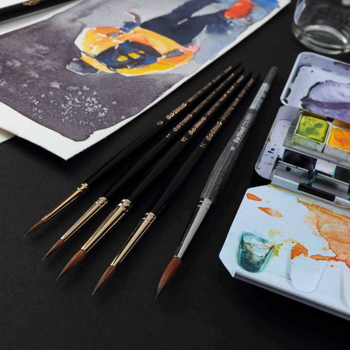 Da Vinci Exclusive Bonus Box Set of 4 Maestro Kolinsky Rounds + Free Colineo #6 Beauty