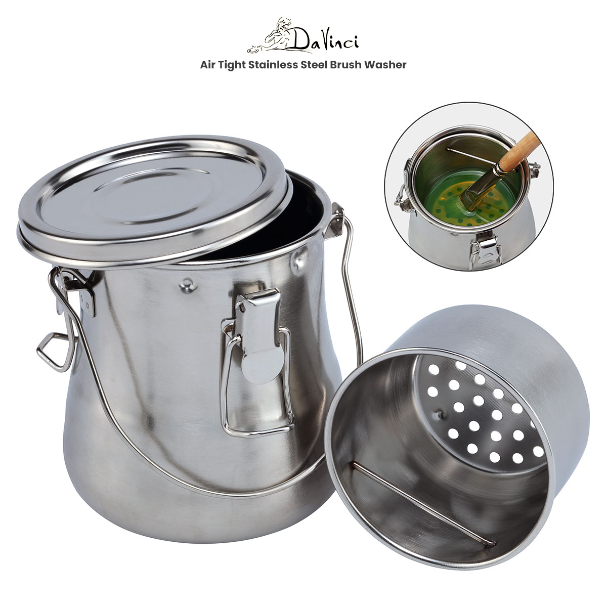 Da Vinci Air-Tight Stainless Steel 500ml Brush Washer