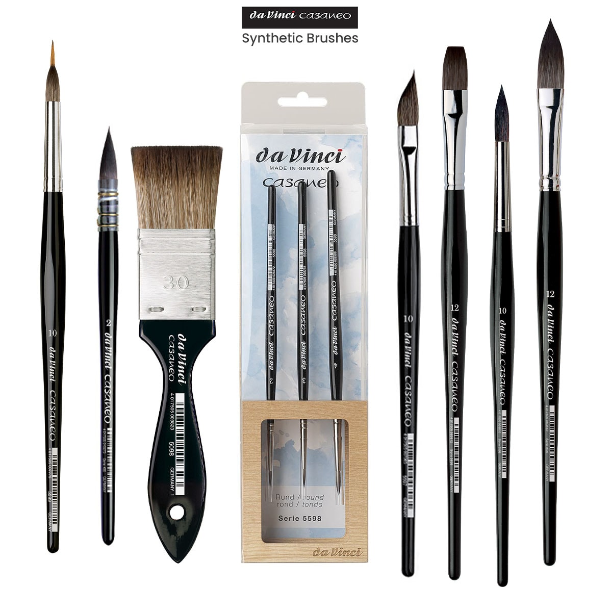 Jerry Q Art 24 Pcs Artist Paint Brush Set with Free Carry Pouch for Watercolor, Acrylic, Oil and All Media, Suitable for Canv