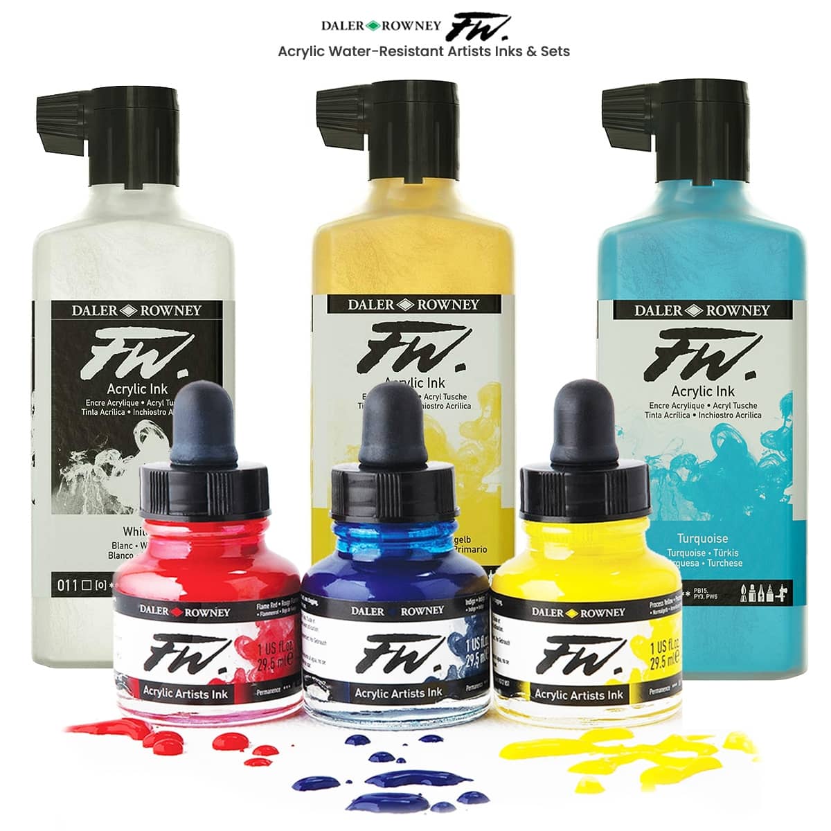 Daler-Rowney FW Acrylic Water-Resistant Artists Ink Sets