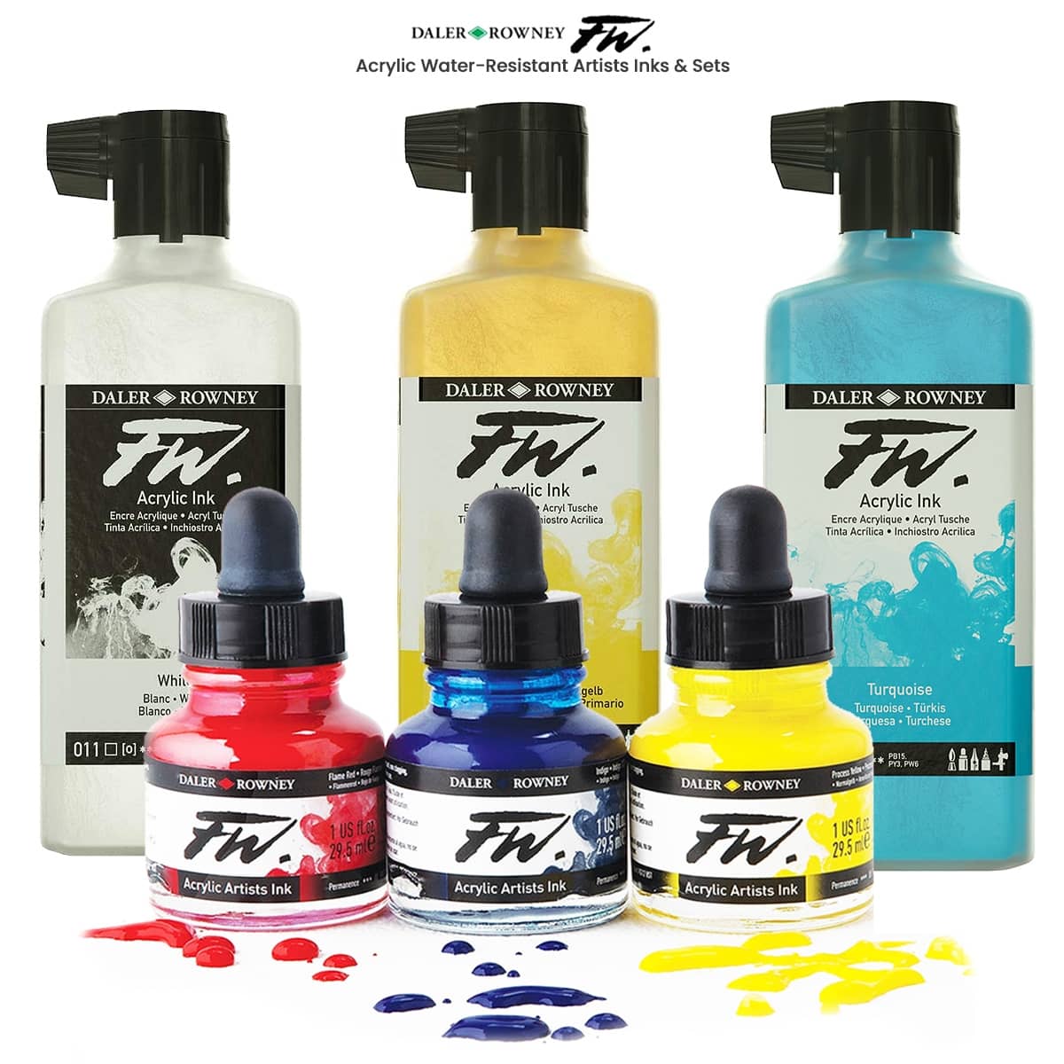 Daler-Rowney FW Acrylic Water-Resistant Artists Ink Sets