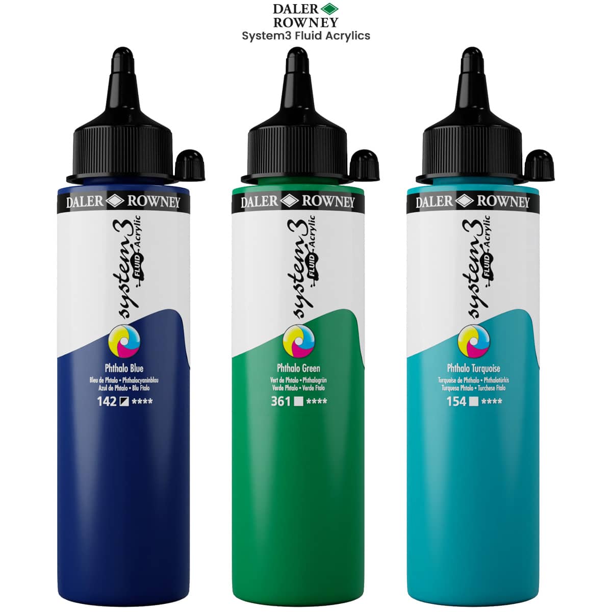 Daler Rowney : System 3 : Acrylic Ink : 29.5ml : Phthalo Turquoise