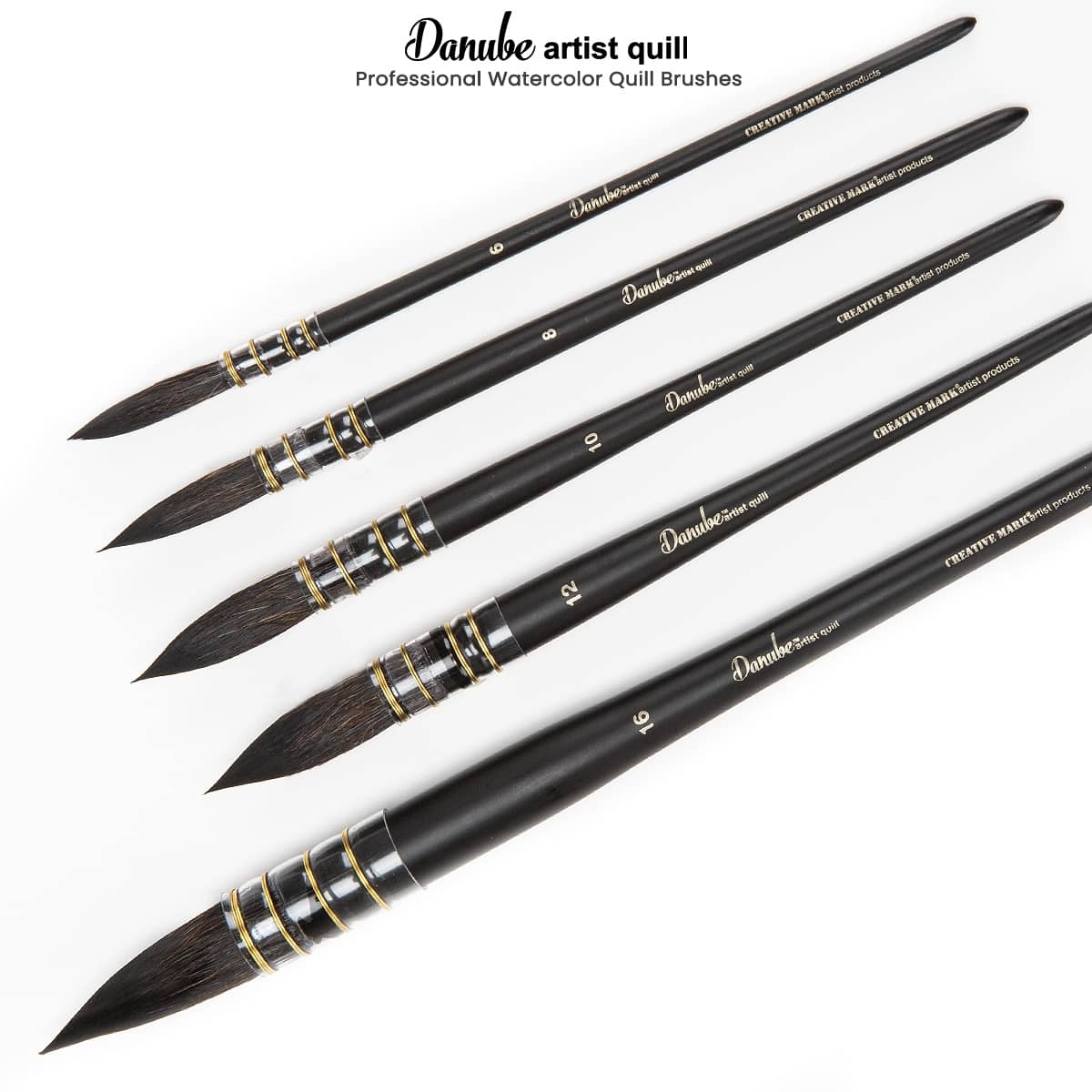 Danube Professional Watercolor Kazan Squirrel Quill Brushes
