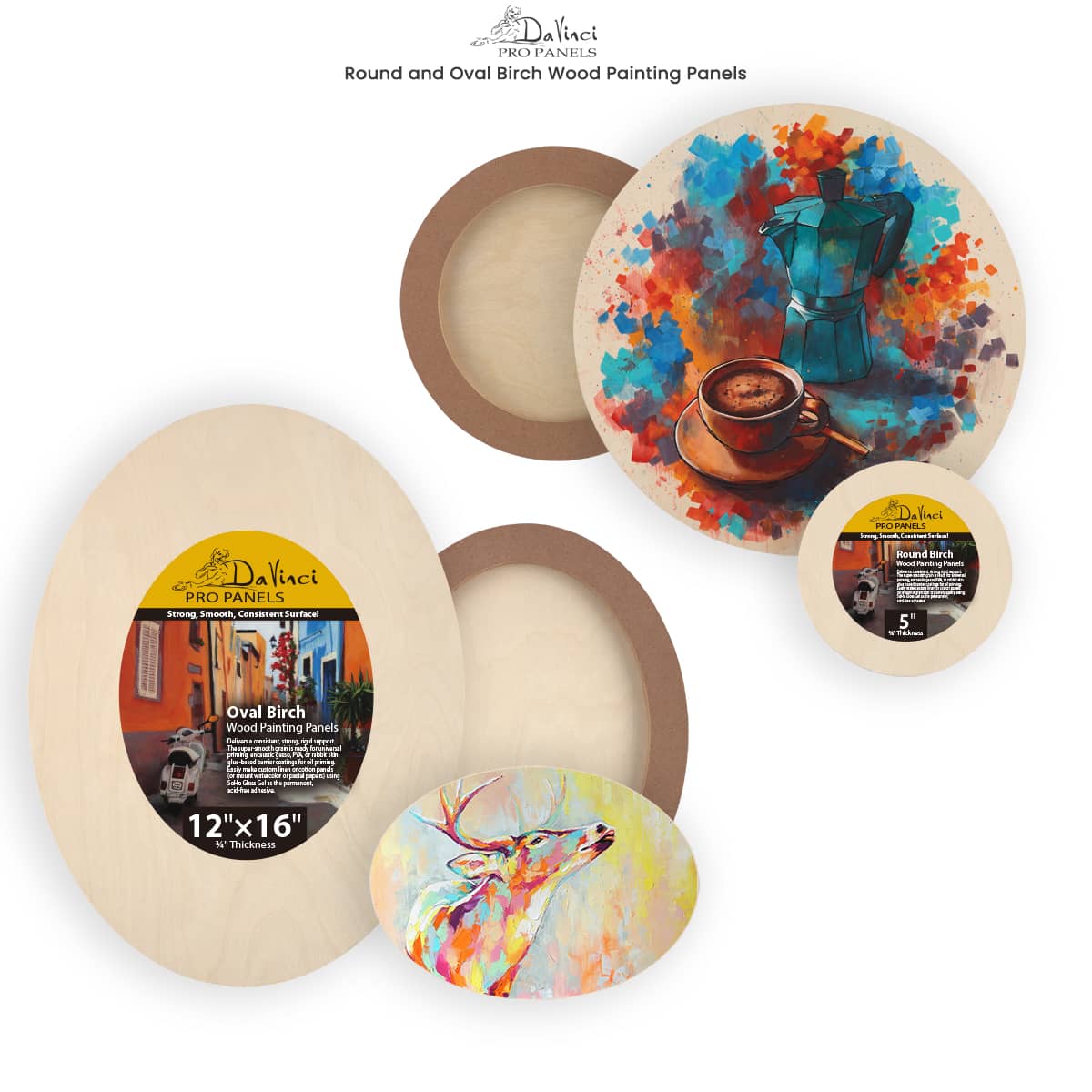 Da Vinci Pro Birch Round and Oval Painting Panels