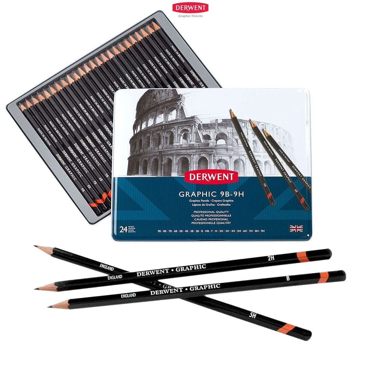 Scholar Graphite Pencil Set, 4B, 2B, HB, 2H Pencils, Kneaded Eraser - Short  and Simple Supplies