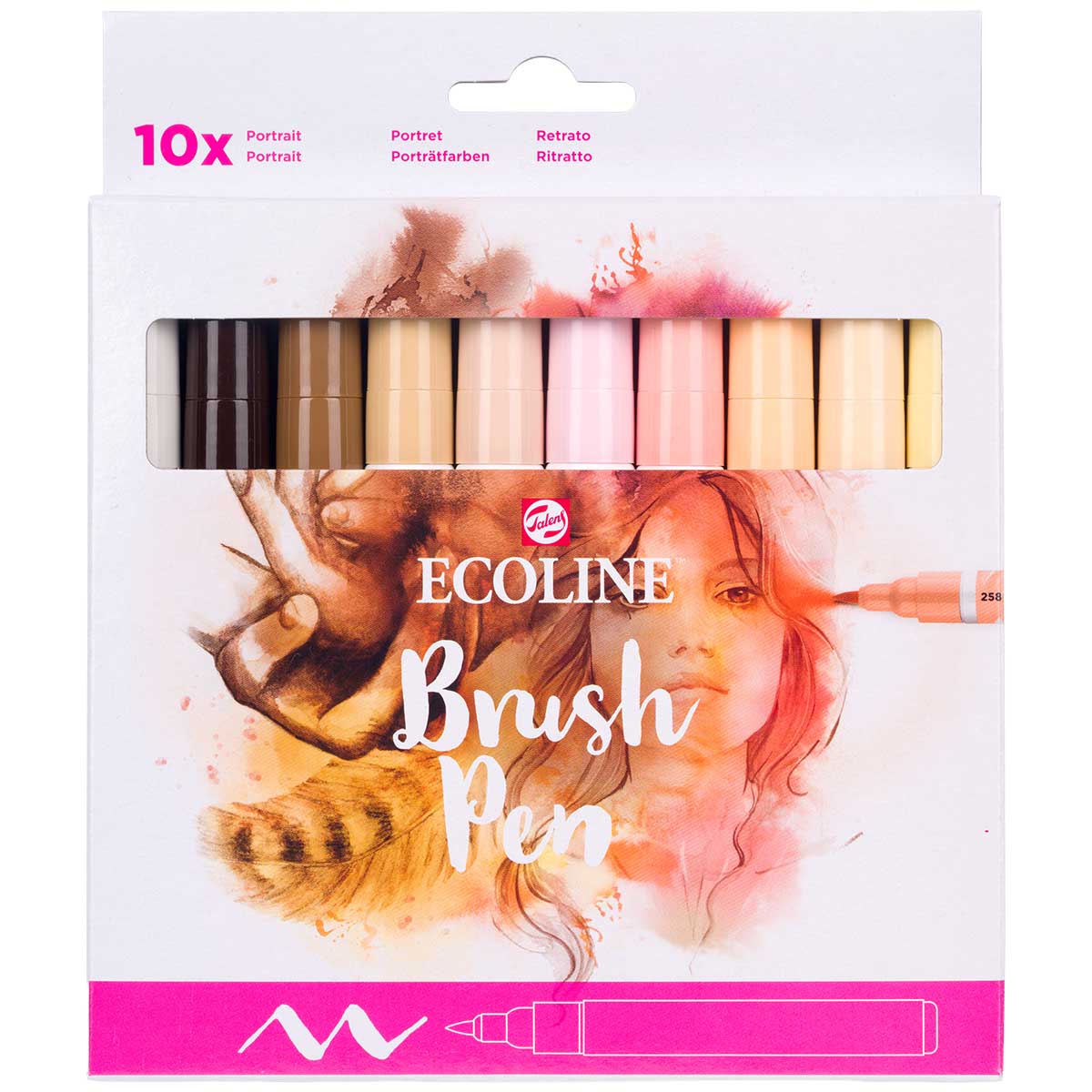 Ecoline Liquid Watercolor Brush Pen - Portrait, Set of 10