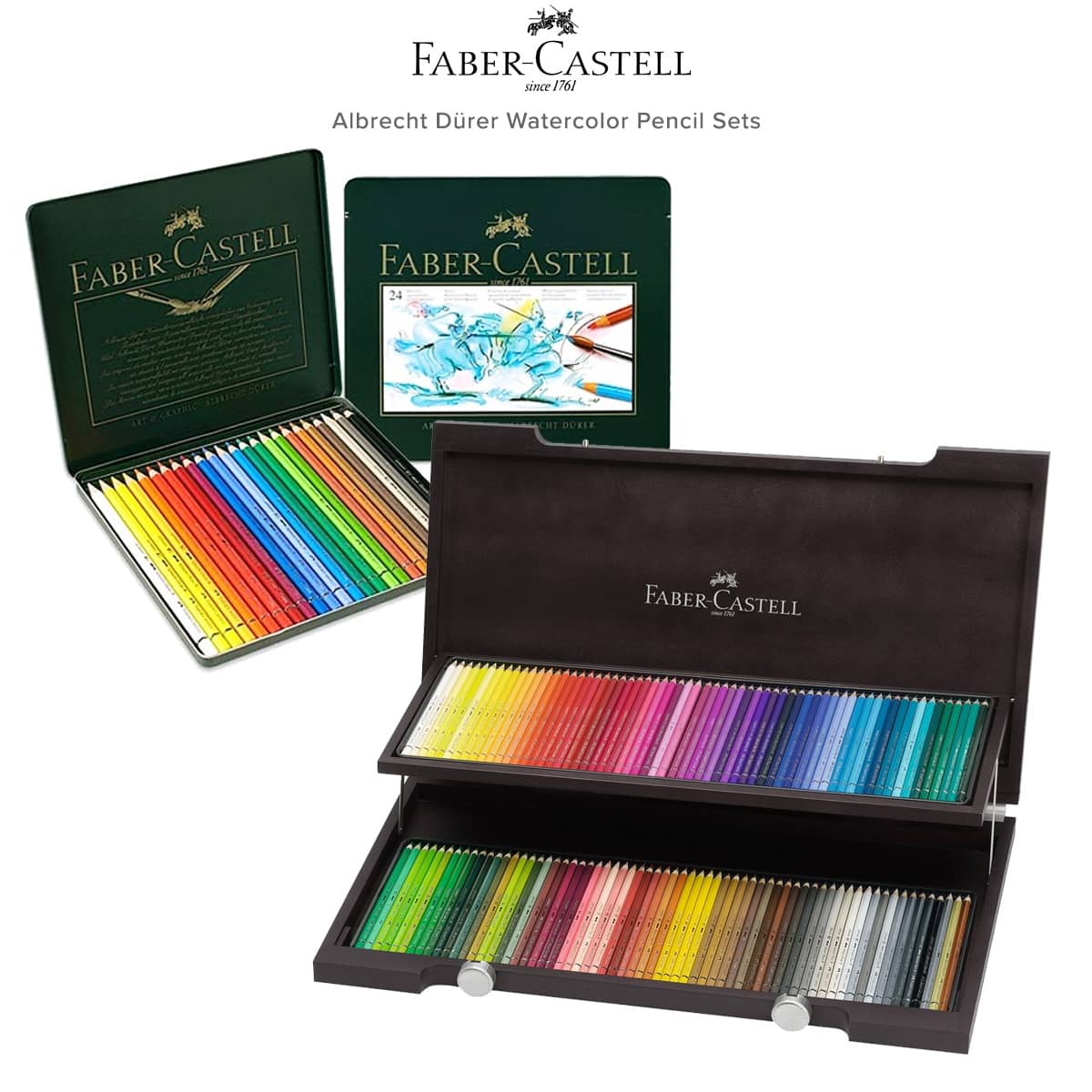 Faber-Castell Art on The Go Watercolor Pencils Set - Travel Watercolor Kit  with 10 Goldfaber Watercolor Pencils, Pencil Pouch, No Mess Sharpener and