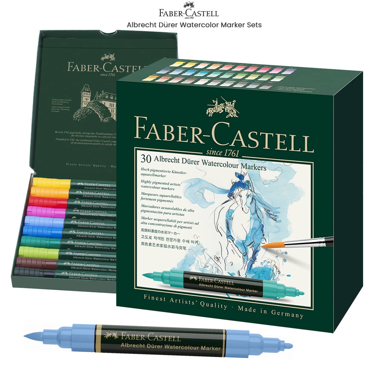 Faber-Castell Red Label DuoTip Washable Marker Set of 12 - Wet