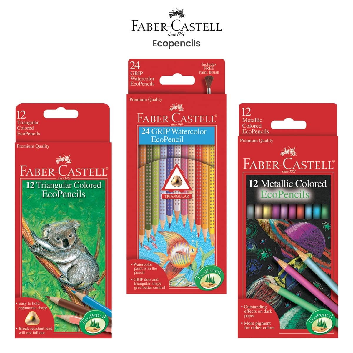 Faber-Castell - Art Grip Aquarelle Watercolor Pencils - Green (set of 9)  **CLEARANCE - All sales final**