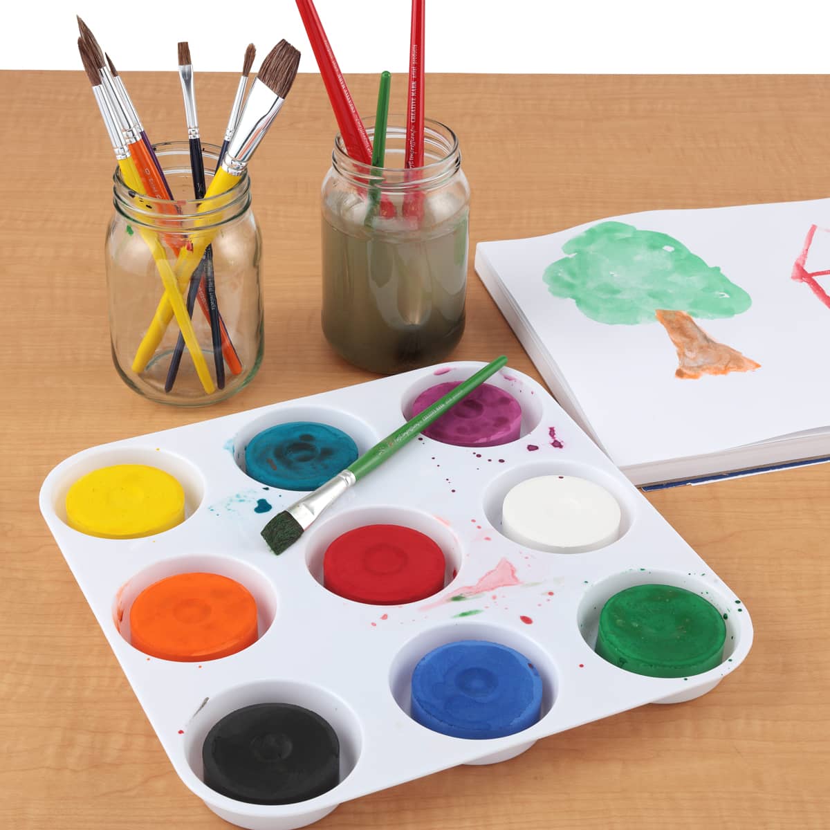 First Impressions Tempera Paint Cake Set of 9 Colors (3-Pack)