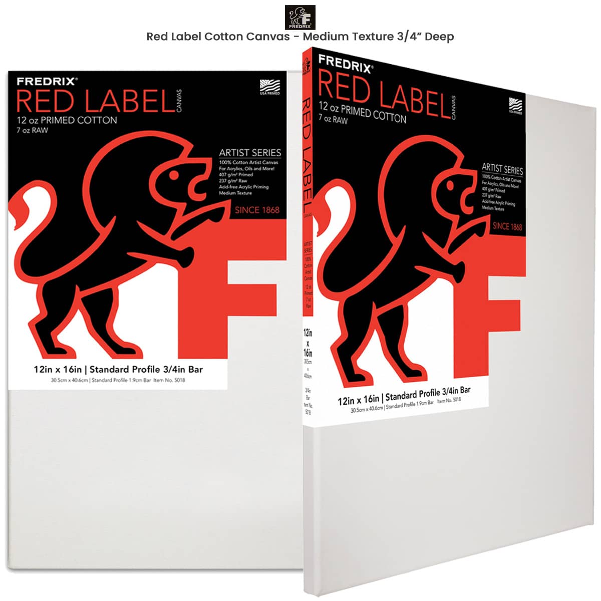 Fredrix Red Label Cotton Canvas - Medium Texture 3/4 Deep