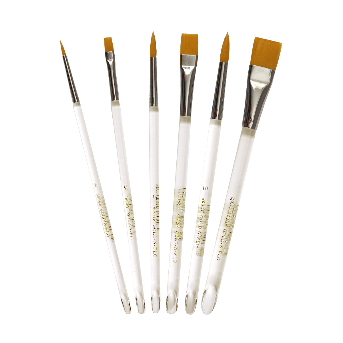 Gold-N-Flo Golden Taklon Watercolor Brush Set of 6