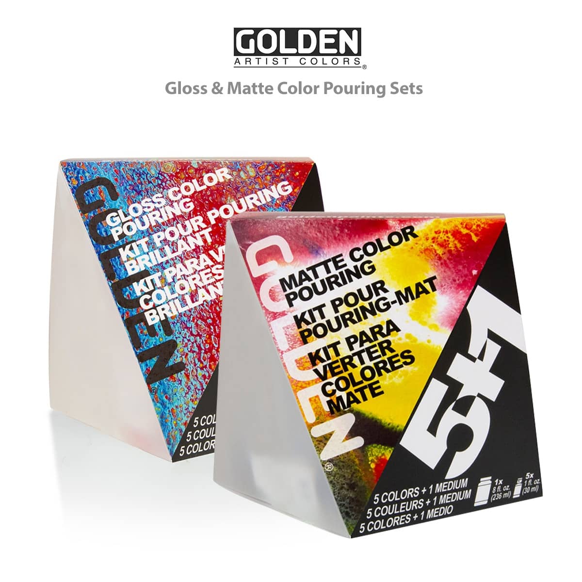 GOLDEN Pouring Gloss & Matte Medium Sets With Fluid Acrylics