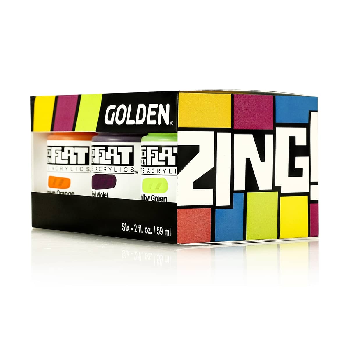 Golden SoFlat Matte Acrylics Zing! set