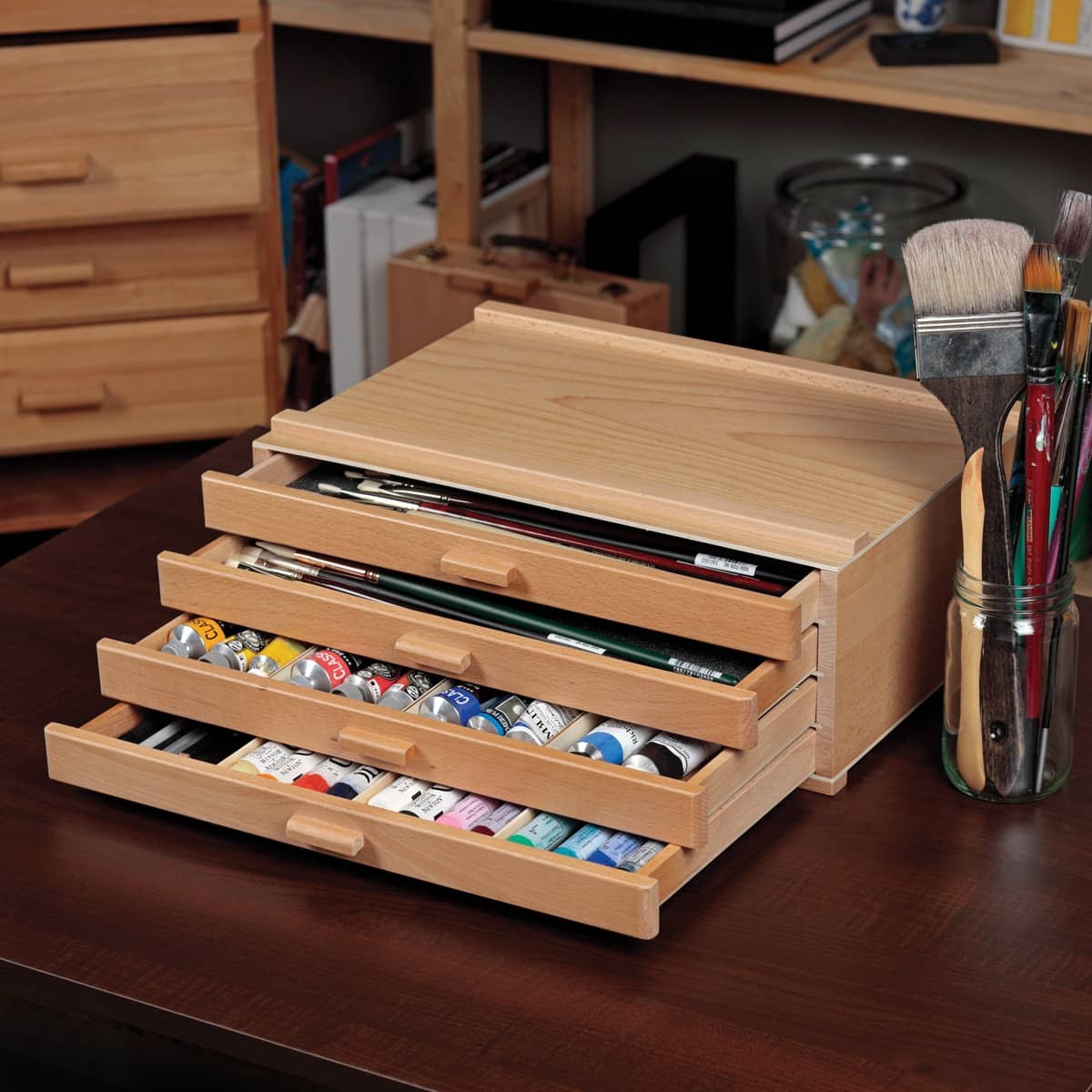 HG Concepts 3 & 4 Drawer Deluxe Paint & Brush Artist Storage Solution