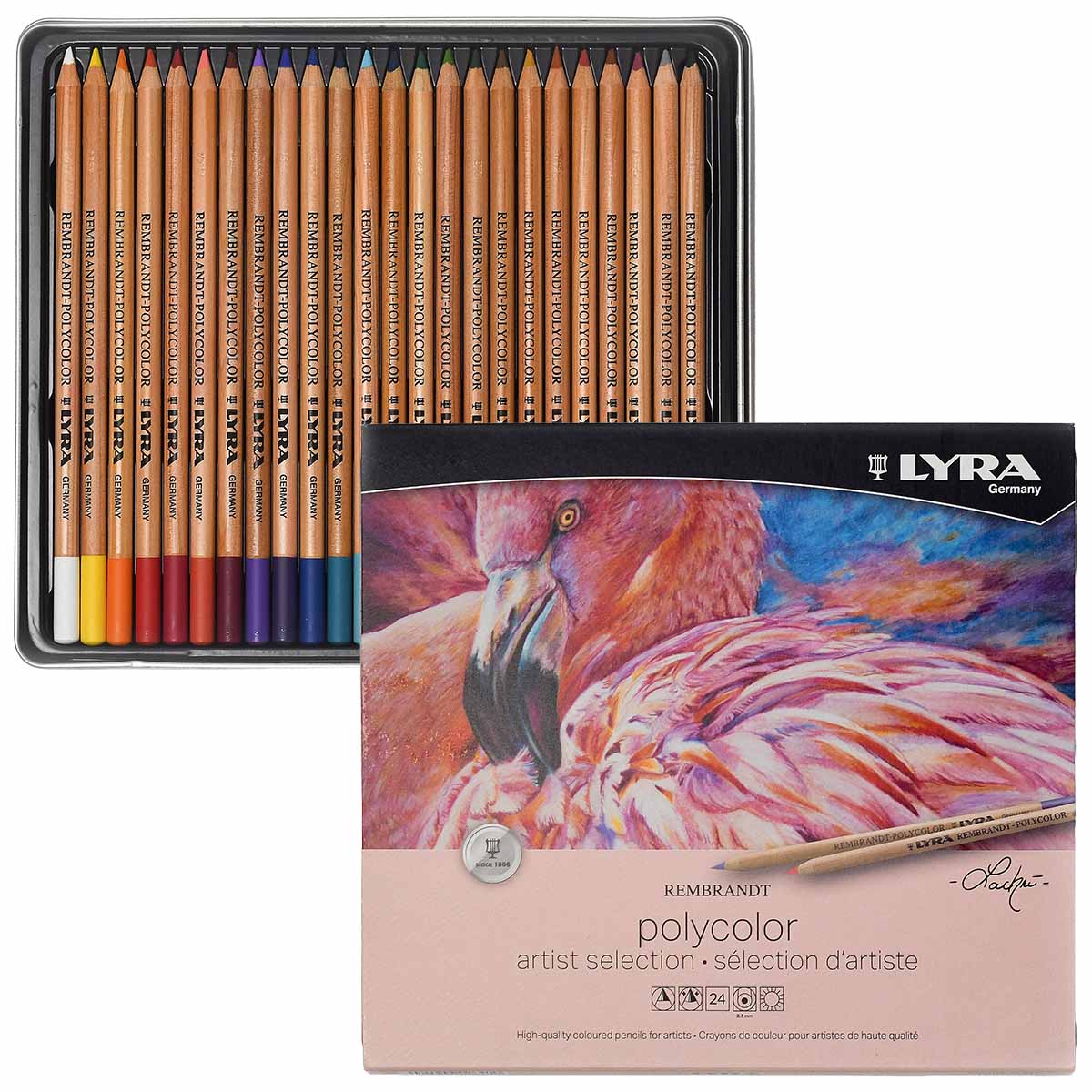 Lyra Rembrandt Polycolor Colored Pencils - Lisa Lachri, Tin Set of 24