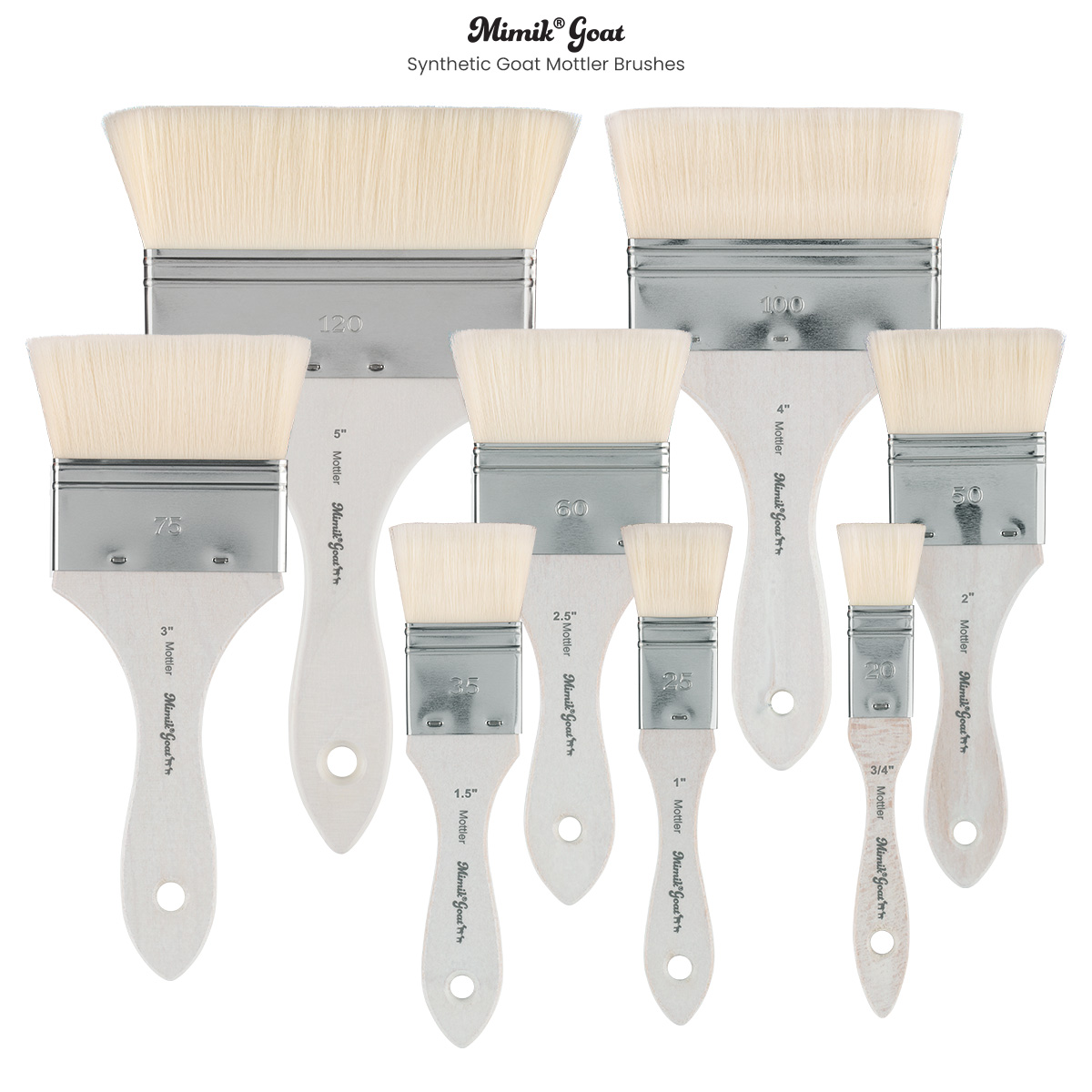 Mimik Synthetic Goat Hair Mottler Brushes