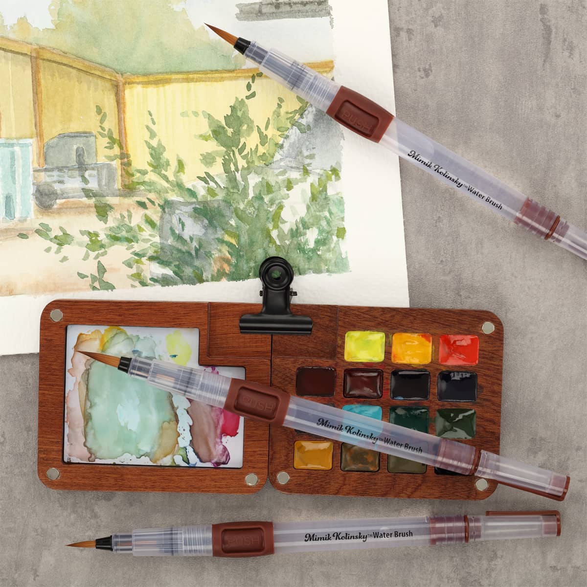 Mimik Kolinsky Synthetic Water Brush Pens