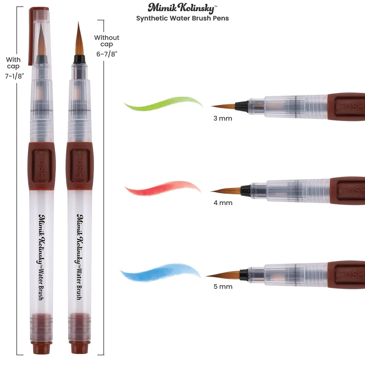 Mimik Kolinsky Synthetic Water Brushes info