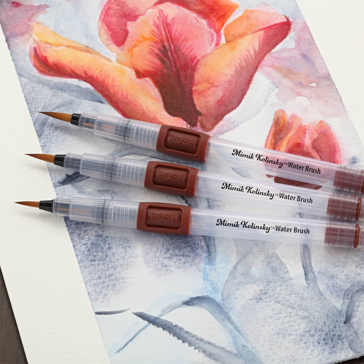 Mimik Synthetic Squirrel Hair Watercolor Brushes