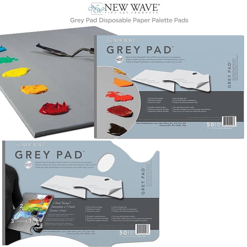 New Wave White Pad® | Rectangular Paper Palette, 11x16 Inches, Disposable  Paint Palette, 40 Sheets, Glue-Bound, Bleed-Proof Artist Mixing Palette