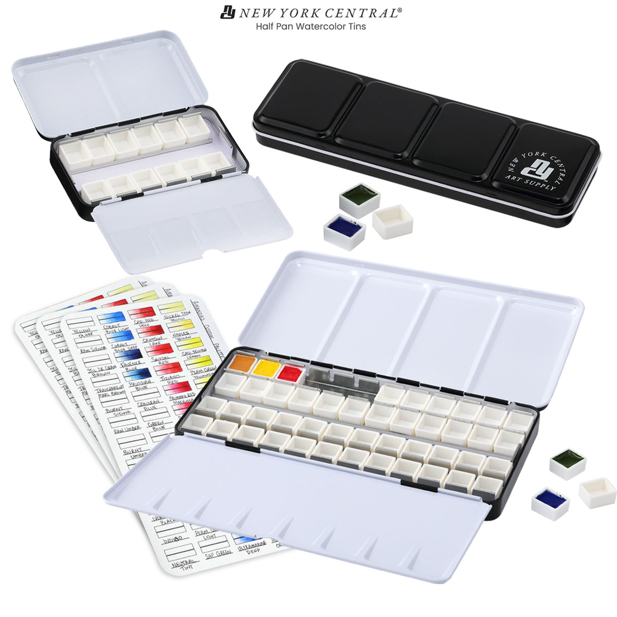 New York Central® Empty Watercolor Palettes and Pans