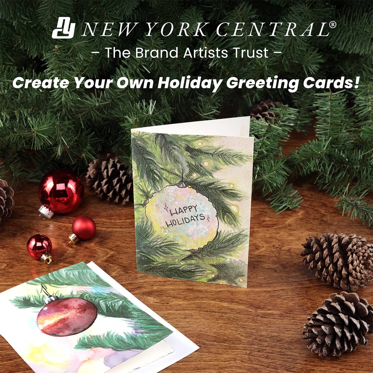 New York Central® 100% Cotton Watercolor Greeting Cards & Envelopes