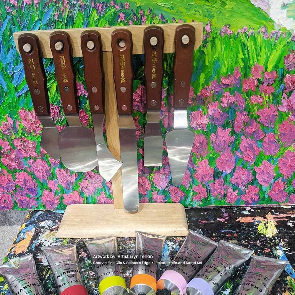 Painter's Edge XL Steel Palette Knives Set of 6 with Stand
