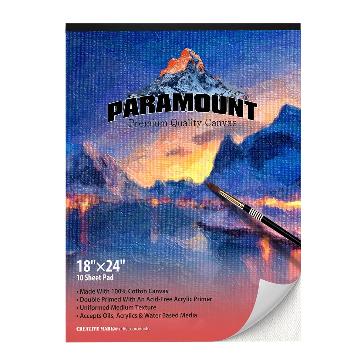 Paramount 18x24" Cotton Canvas Pad, 10 Sheets