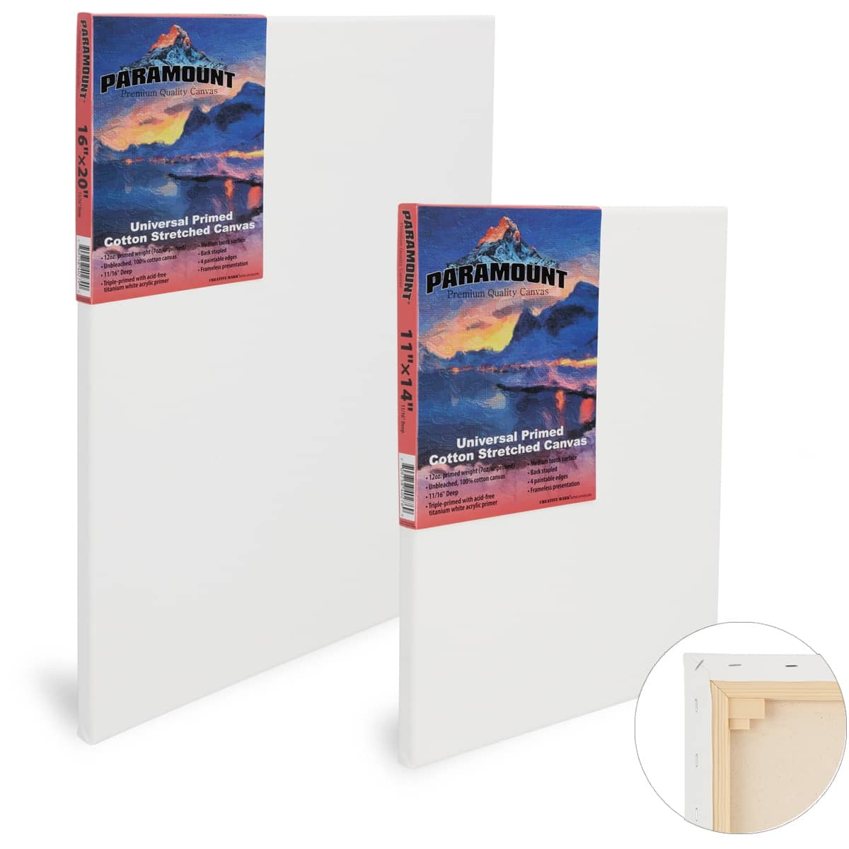 Paramount 11/16" Professional Cotton Stretched Canvas