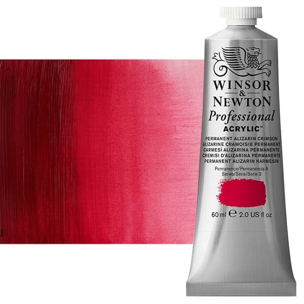 Tri-Art High Viscosity Artist Acrylic - Alizarin Crimson Hue, 60 ml Tube, Red