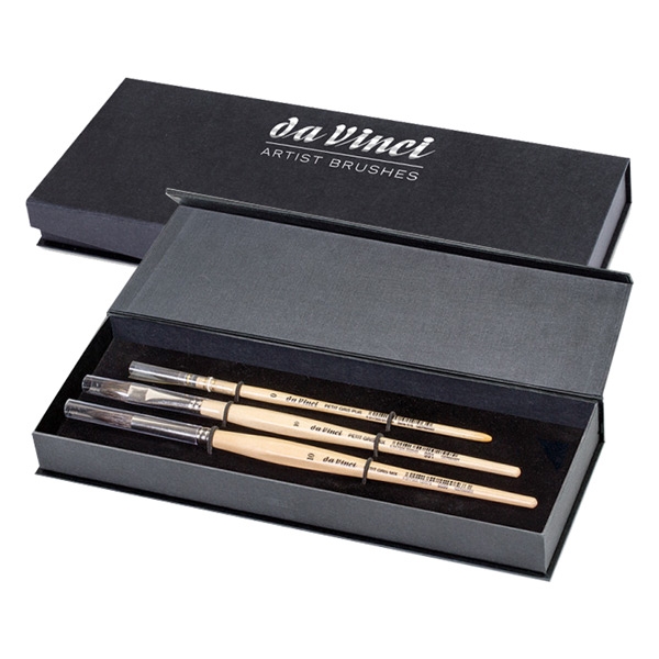 da Vinci Petit Gris Watercolor 3-Brush Black Box Gift Set
