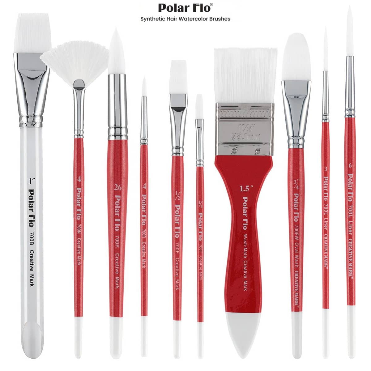 Creative Mark Polar Flo Synthetic Watercolor Brushes - Open Stock