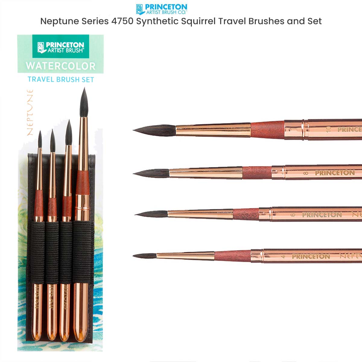 Princeton Neptune Series 4750 Synthetic Squirrel Travel Brushes
