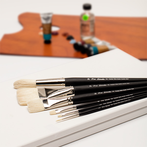Pro Stroke Premium White Bristle Brushes