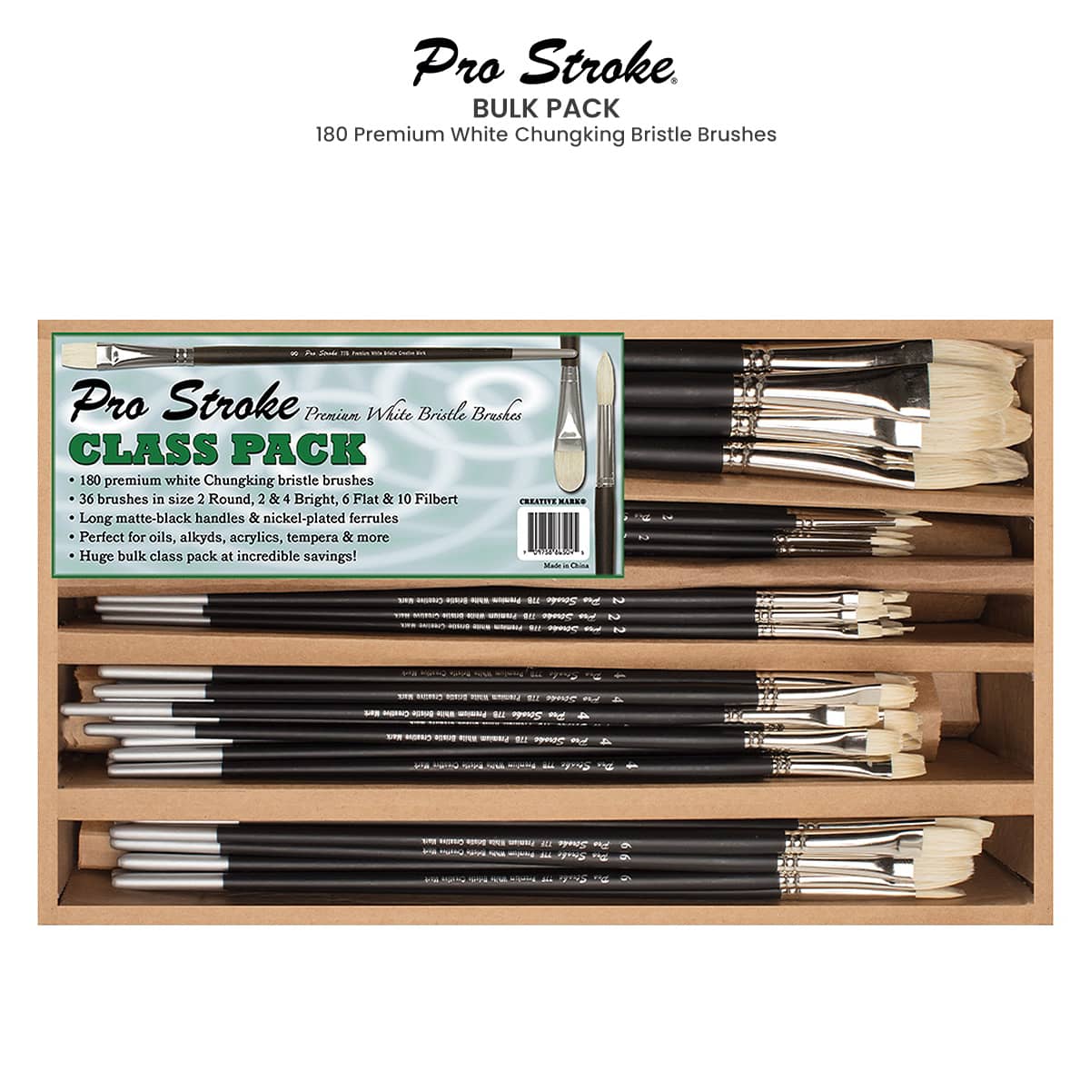 Pro Stroke Premium White Bristle Brush Class Pack