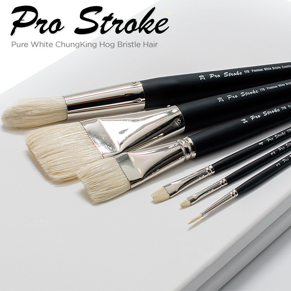 Pro Stroke Premium White Bristle Brushes 