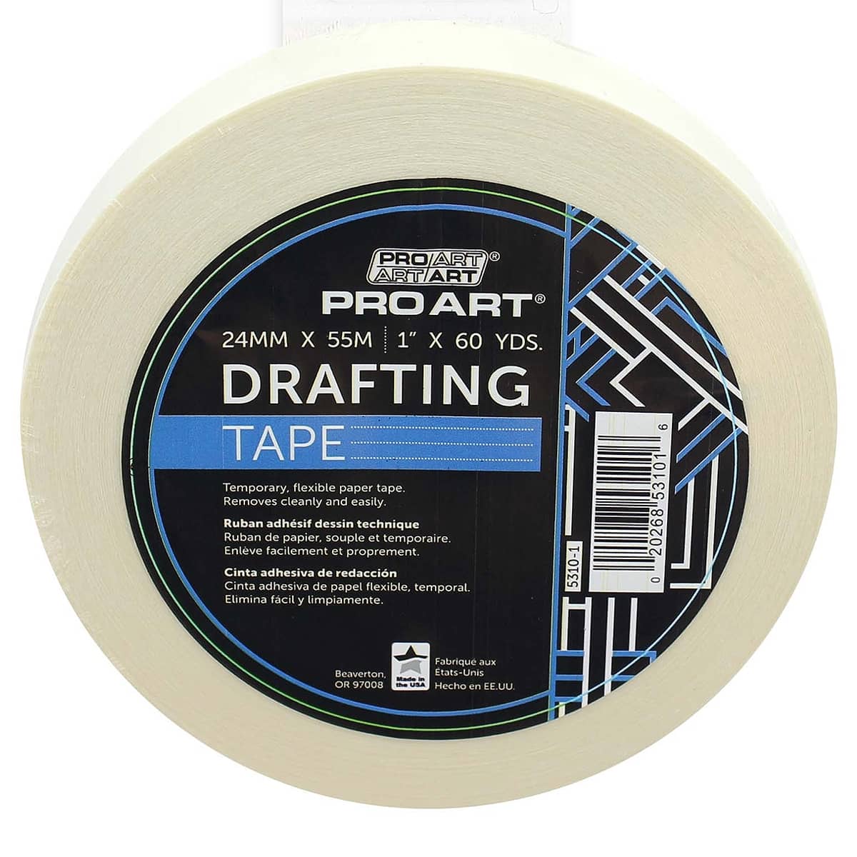 3/4 inch White Artist's Tape - 60 yard Roll- Tape is removable perfect for  attaching artwork