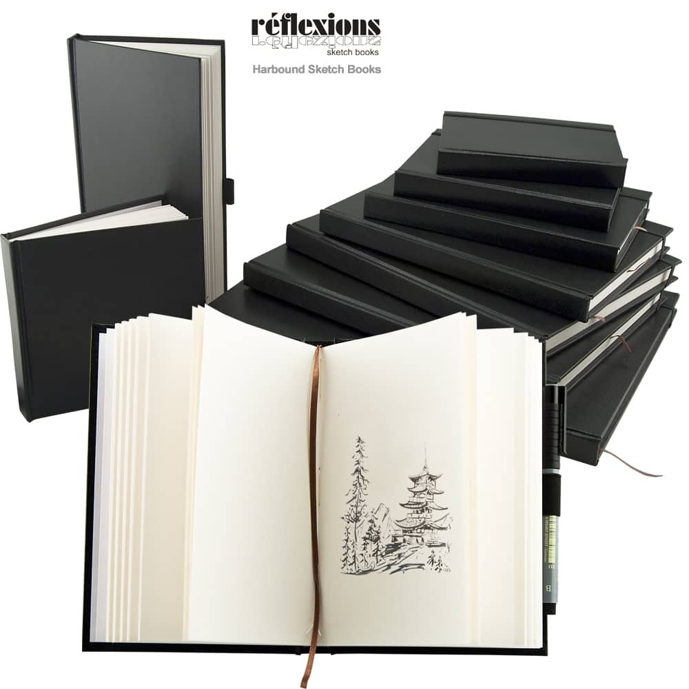 Creative Mark Hard Leather Bound Field Sketch Book [48 Pages - 5.9 x 9.4]  with Elastic strap, Ideal for Artist, Micro Perforated White Papers,  Perfect for Dry Media and Drawing 