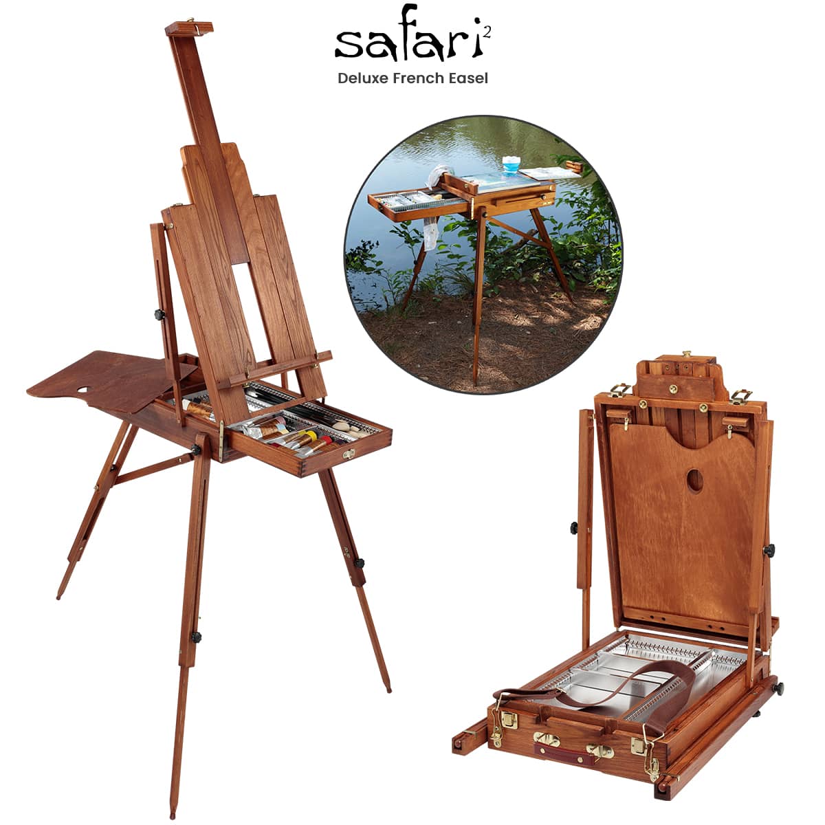 Safari 2 French Easel Walnut Finish