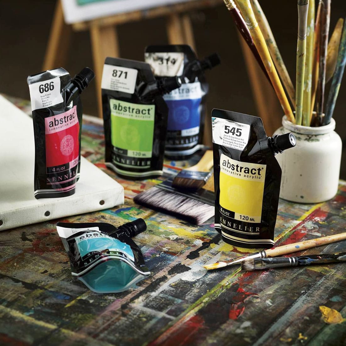 Sennelier Abstract Acrylic Paints, 120ml & 500ml Squeeze Pouch