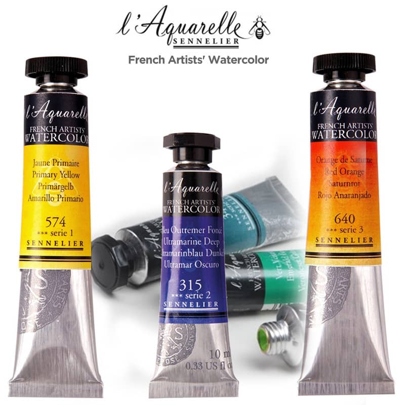 Sennelier French Artists' 6-Color Iridescent Watercolor Introduction Tin  Set