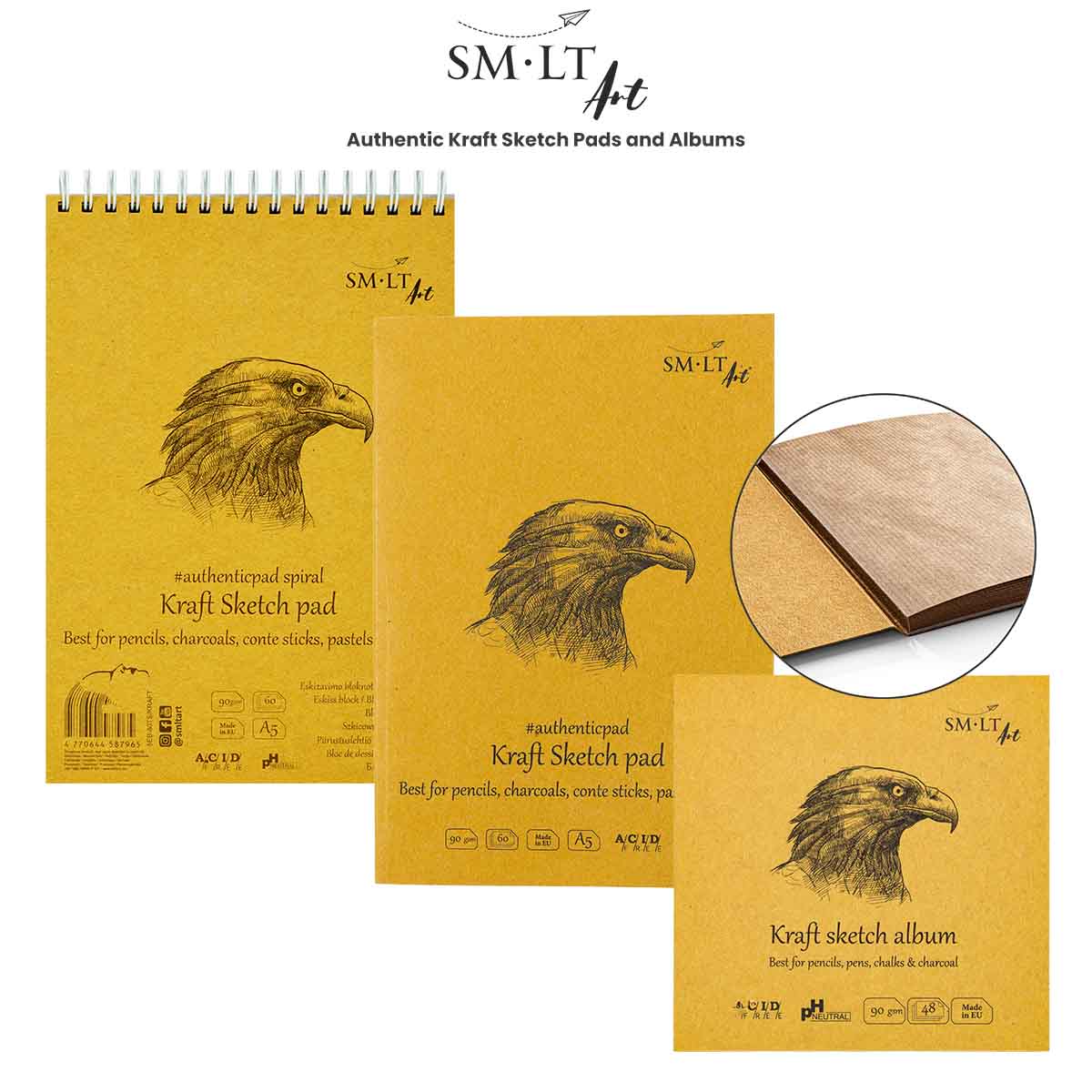 SMLT Authentic Kraft Sketch Pads and Albums