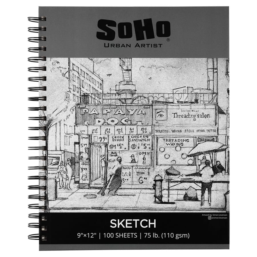 SoHo Sketch Paper Pad 9x12 Spiral, 110 GSM 100-Sheets