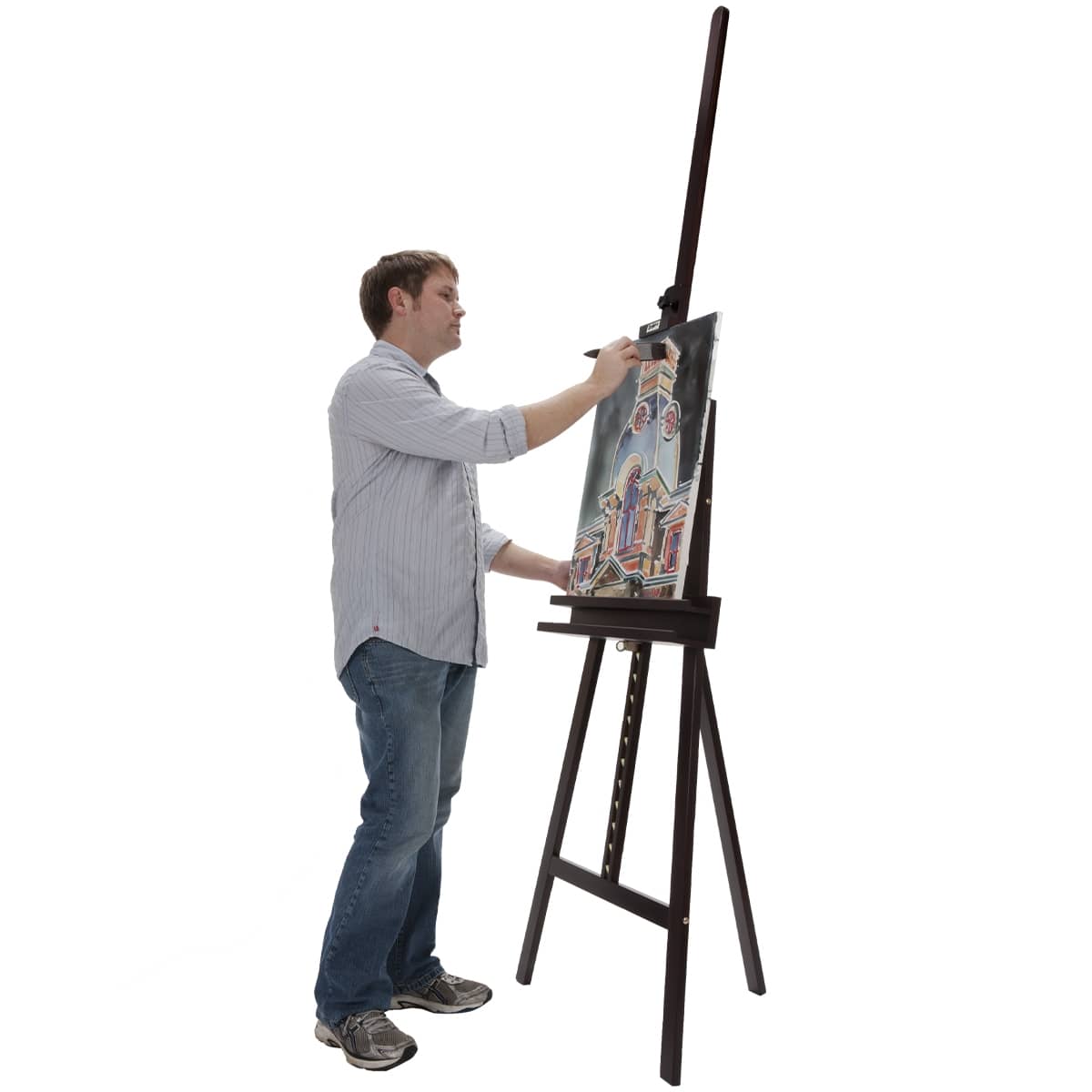 SoHo Urban Artist Wooden A-Frame Lyre Easel Mahogany