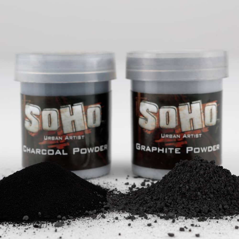 SoHo graphite and charcoal powders