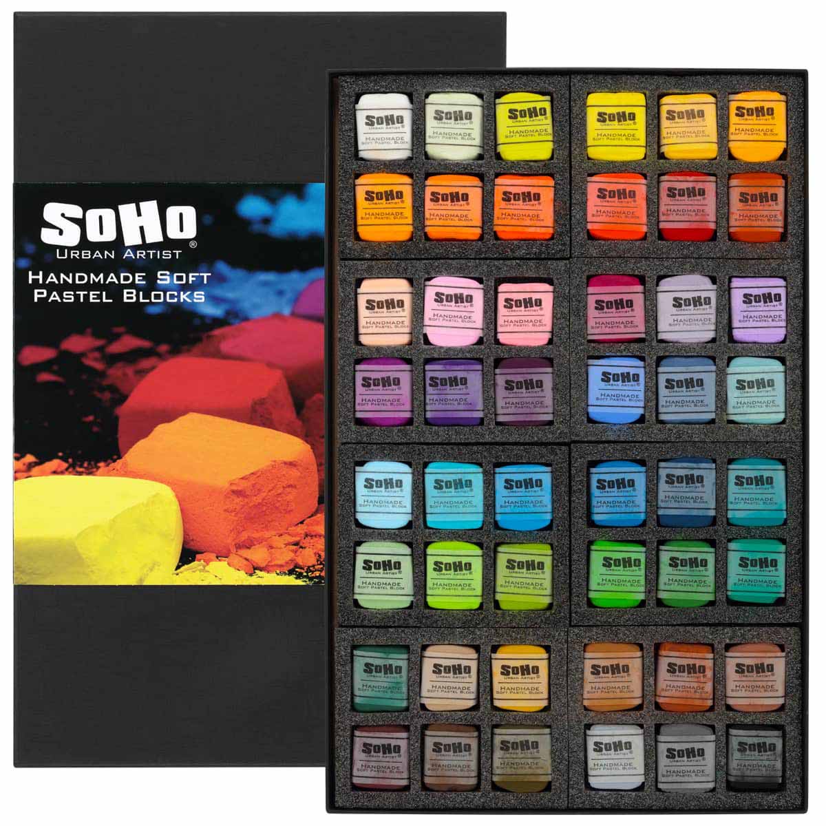 SoHo Urban Artist Handmade Soft Pastel Blocks - Assorted Set of 48 in use