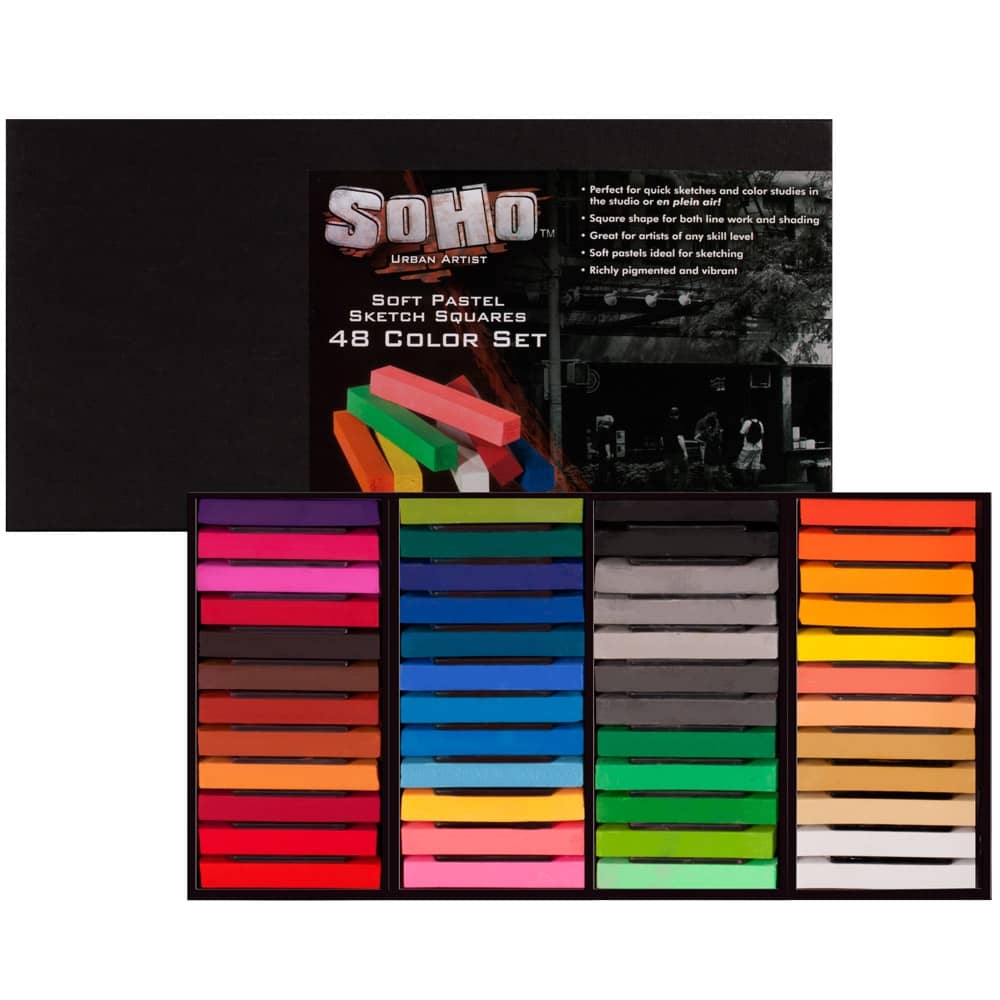 SoHo Soft Pastel Sketch Squares Set Of 48
