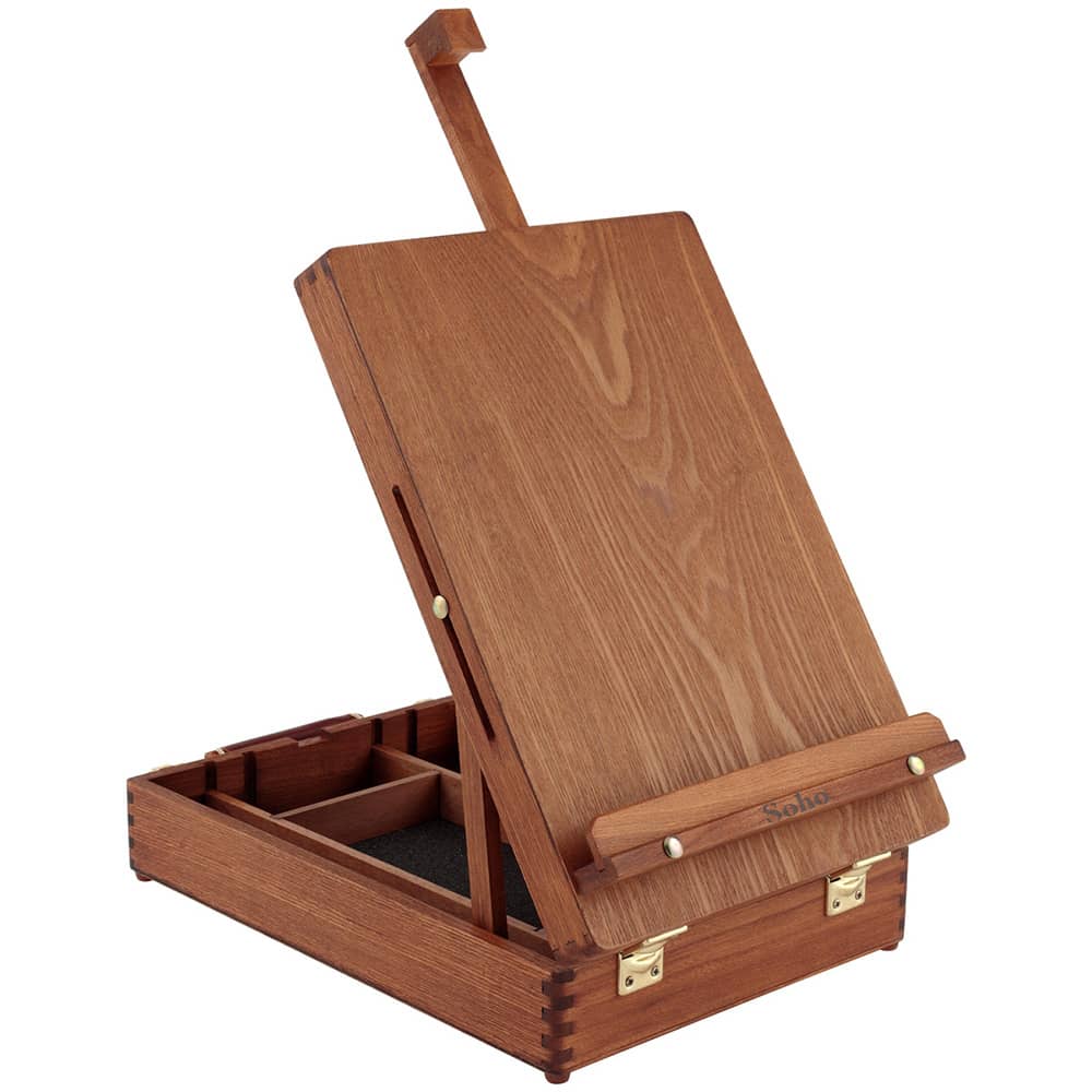 Table Easel and Sketch Box Walnut Finish