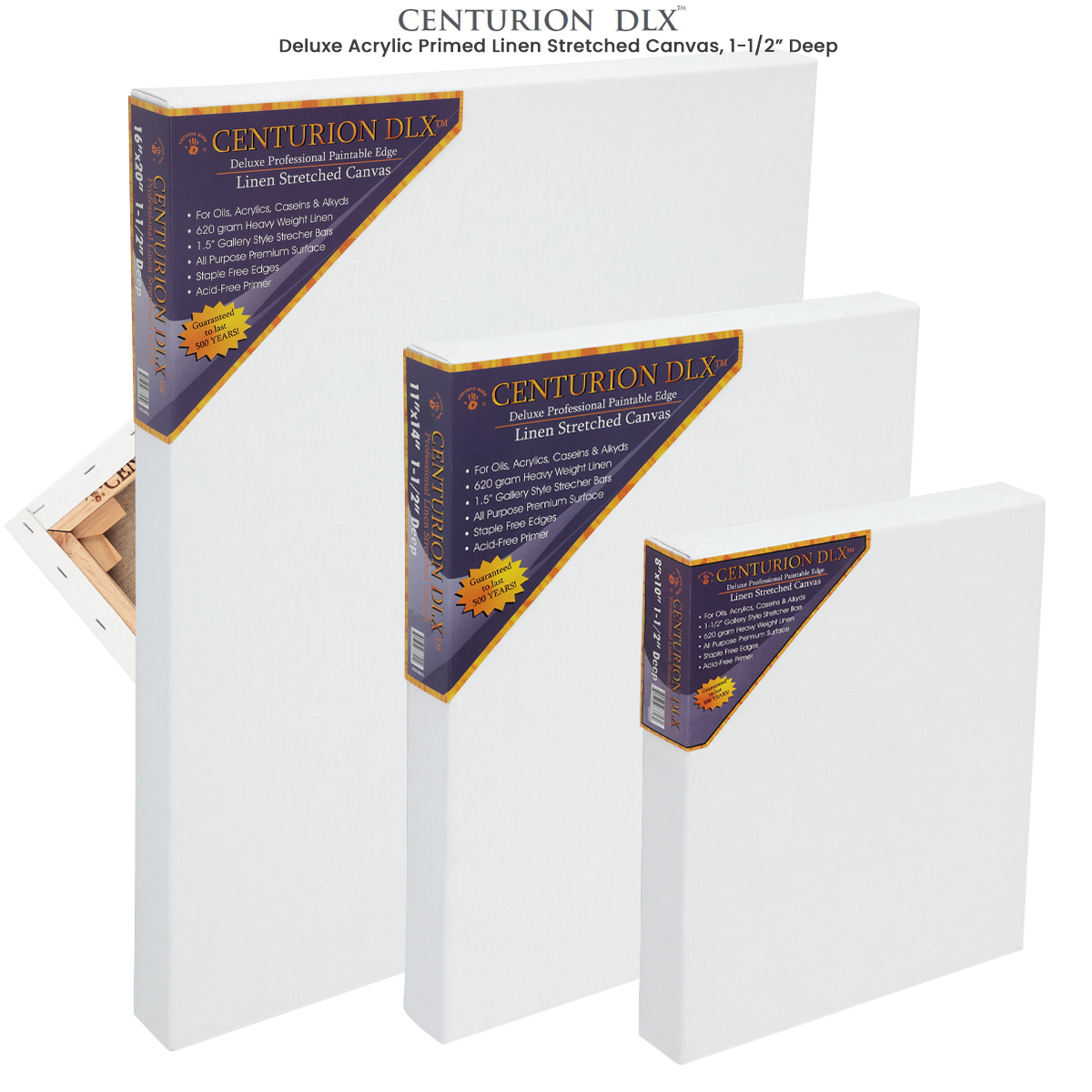  Centurion DLX Universal Acrylic Primed Linen Stretched Canvas 1-1/2"